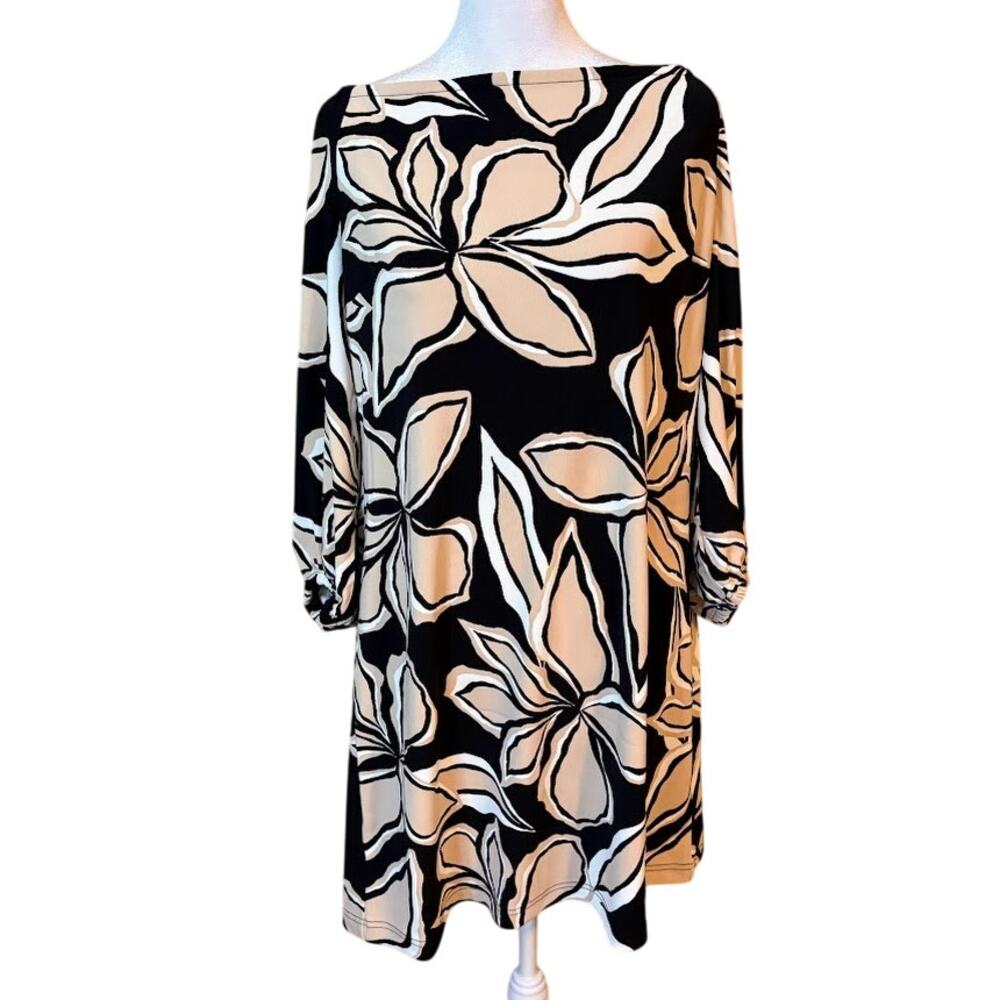 Boston Proper Off‎ Shoulder Floral Print Shift Dress Size Large